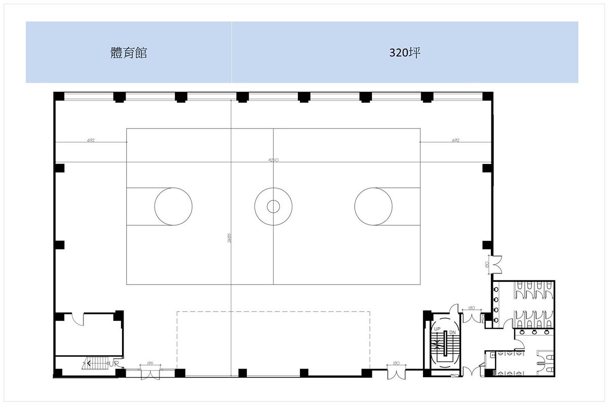 渴望會館體育館場地平面圖